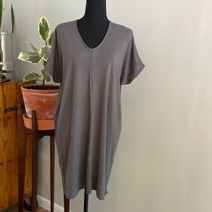 Lilla P gray drop shoulder dress, M